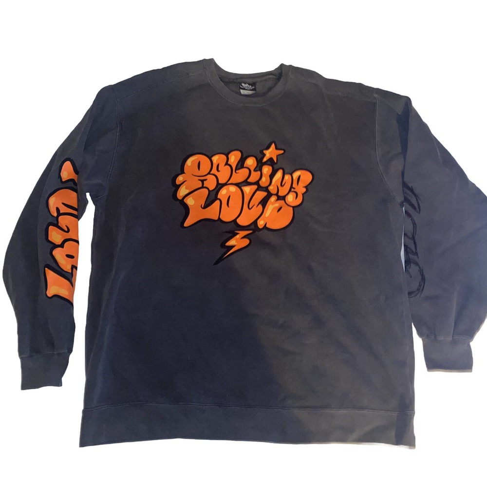 Rolling Loud Crewneck Sweatshirt Size 2XL Festival Pullover‎ Logo Gray Orange